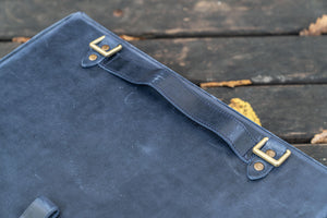 Writer's Medic Bag - XLarge Crazy Horse Navy Blue-Galen Leather