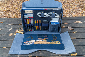 Writer's Medic Bag - XLarge Crazy Horse Navy Blue-Galen Leather