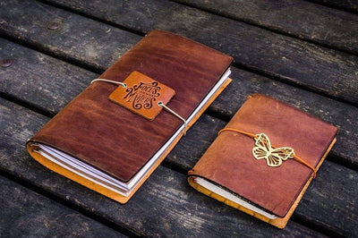 Vintage Leather Journal with Key - A4 - 3 Pack