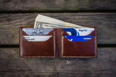 Men's Custom Leather Bifold Card Wallets 