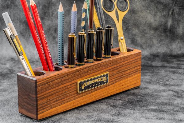 Wooden Pen & Pencil Holders for Desk from Galen Leather