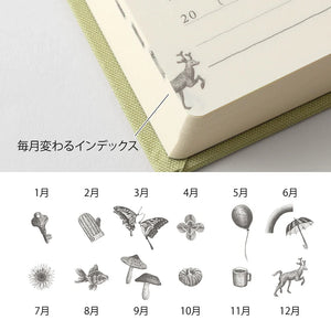 Midori 5 Year Mini Diary - Gate: Light Green