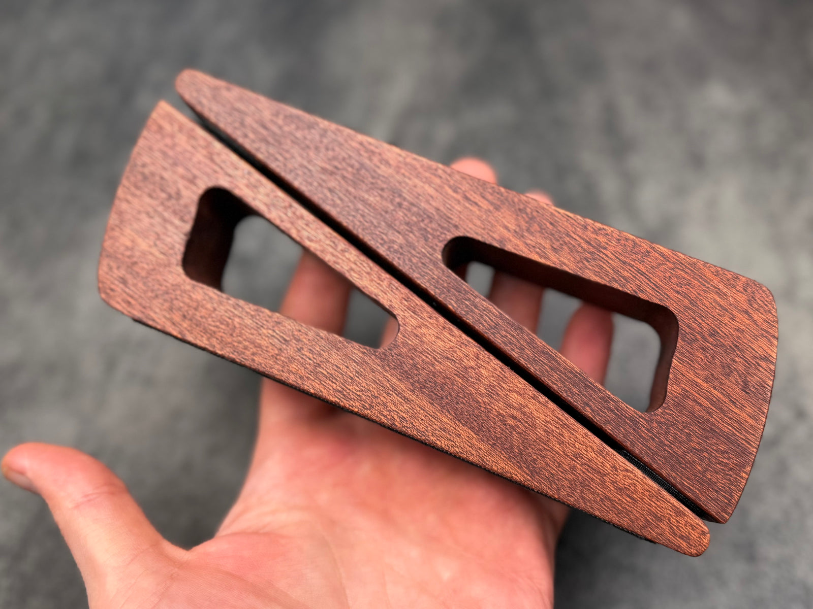 Wooden Stand for MacBook & iPad  - Mahogany - with Leather Carry Sleeve