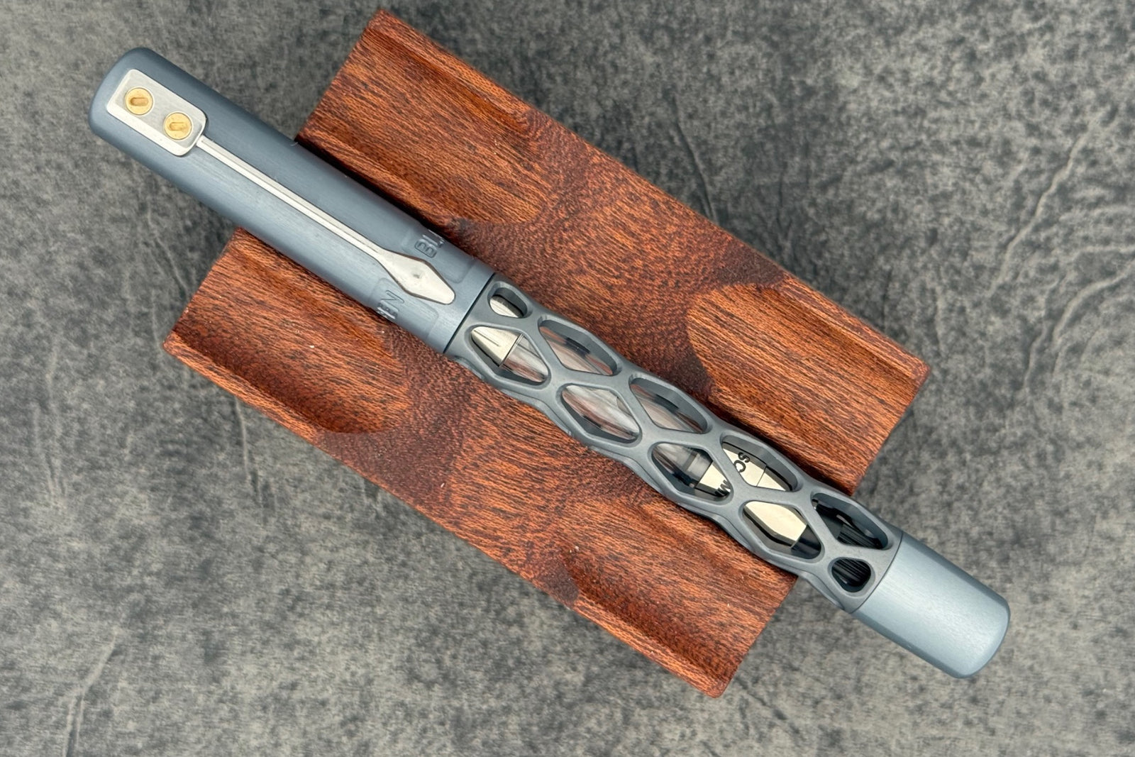 Black Forest Pens Rhombus Fountain Pen - Grey Anodised Aluminium