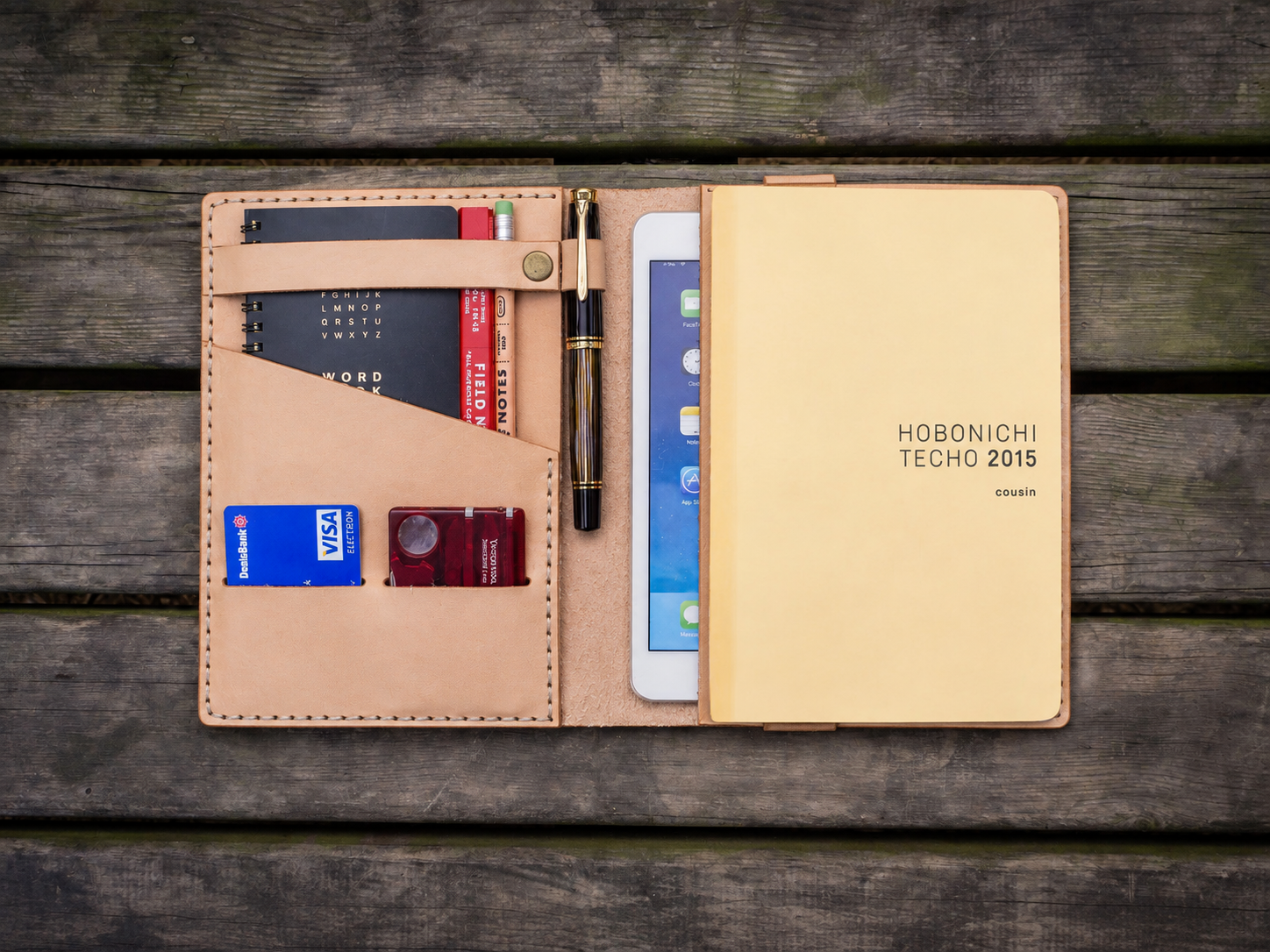Leather Hobonichi Cousin A5 Planner Cover - Undyed Leather