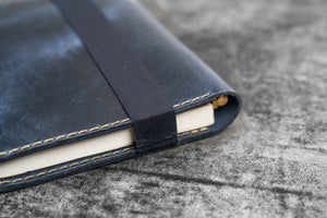 Leather Rhodia A5 Notebook & iPad Mini Cover - Crazy Horse Navy Blue