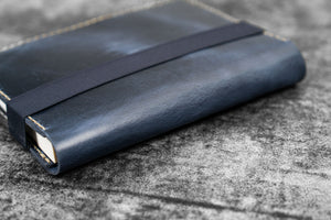 Leather Rhodia A5 Notebook & iPad Mini Cover - Crazy Horse Navy Blue