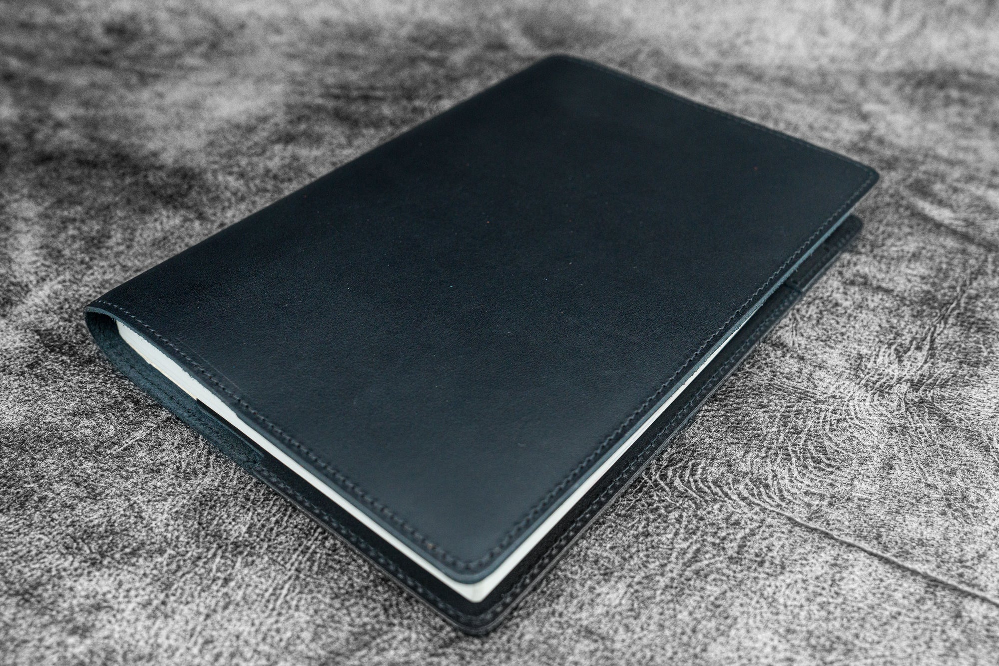 Leather Slim A5 Notebook / Planner Cover - Black