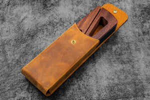 Wooden Stand for MacBook & iPad  - Mahogany - with Leather Carry Sleeve