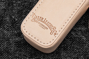 Leather Zippered Magnum Opus Single Hard Pen Case For Oversized Pens & Namiki  Emperor - Undyed Leather
