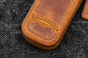 Leather Zippered Magnum Opus Single Hard Pen Case For Oversized Pens & Namiki  Emperor - Crazy Horse Brown