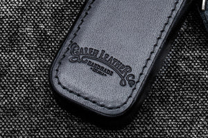 Leather Zippered Magnum Opus Single Hard Pen Case For Oversized Pens & Namiki  Emperor - Black
