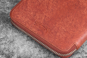 Leather Zippered B6 / B6 Slim Planner Folio - Pueblo Cognac