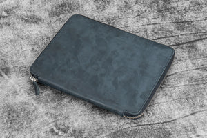 Leather Zippered Leuchtturm1917 B5 & Extra Large Moleskine Folio - Crazy Horse Black