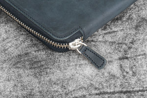 Leather Zippered Leuchtturm1917 B5 & Extra Large Moleskine Folio - Crazy Horse Black