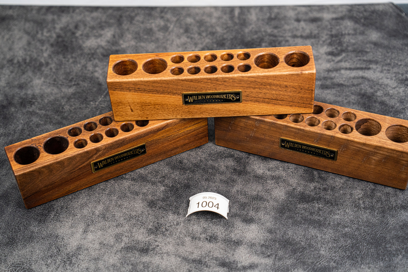 SECONDS WOOD DESK ORGANIZER - PEN AND TOOL HOLDER - WALNUT- 1004