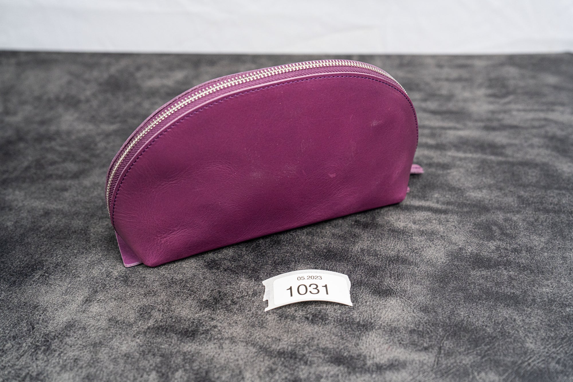 SECONDS LEATHER LUNAR MAKEUP / TOILETRY BAG - PURPLE - 1031