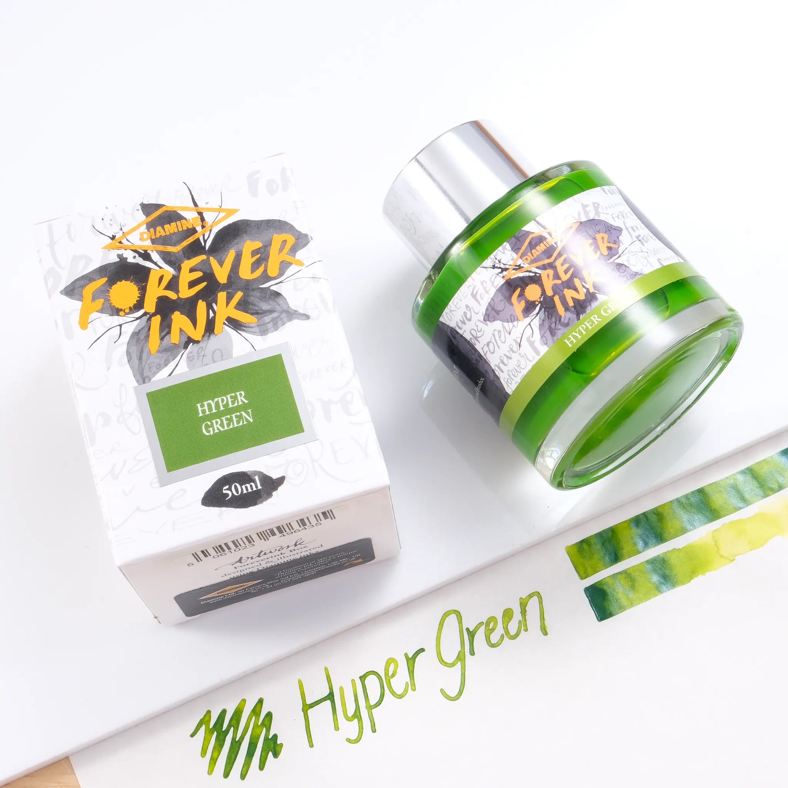 Diamine Forever Pigment Fountain Pen Ink - Hyper Green