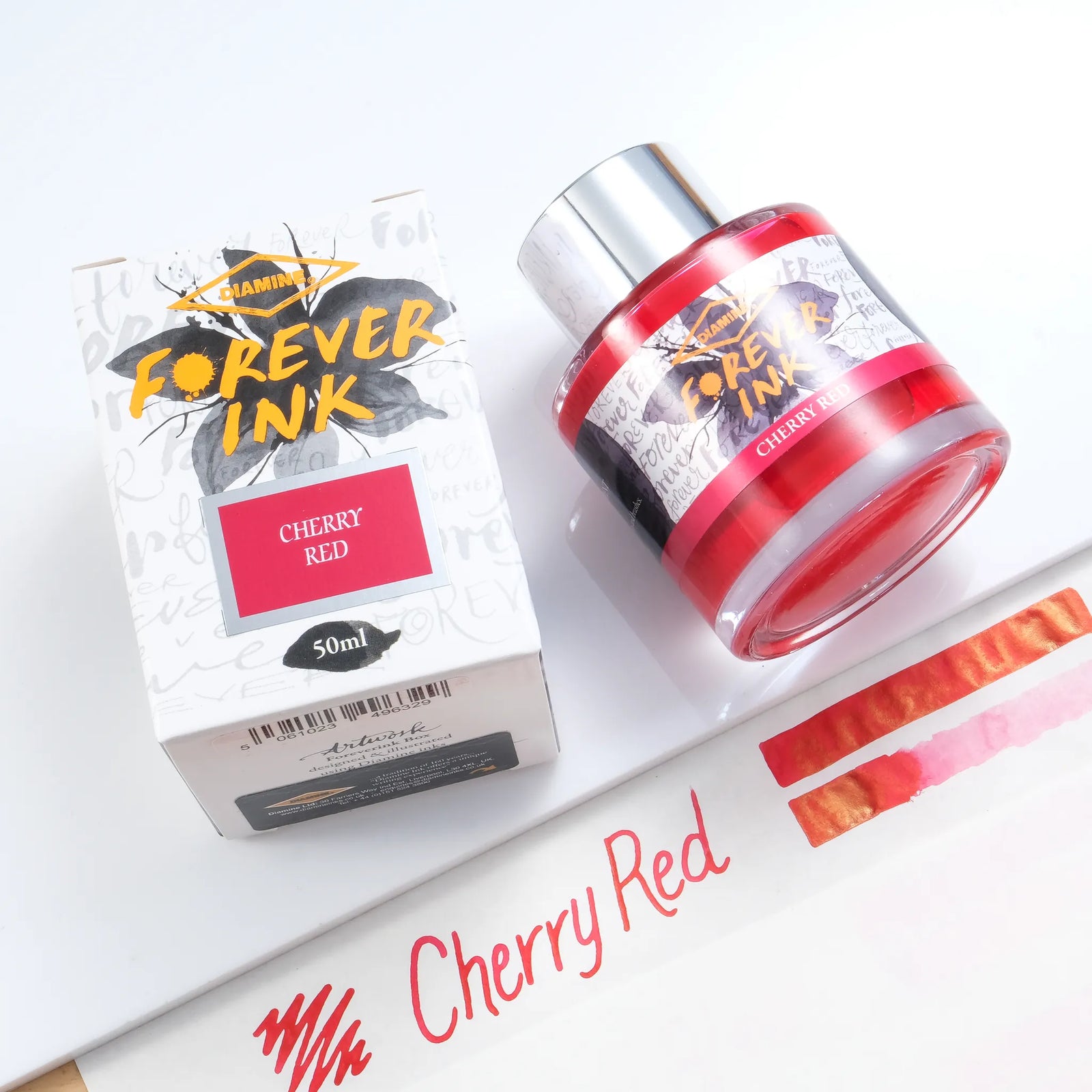 Diamine Forever Pigment Fountain Pen Ink - Cherry Red