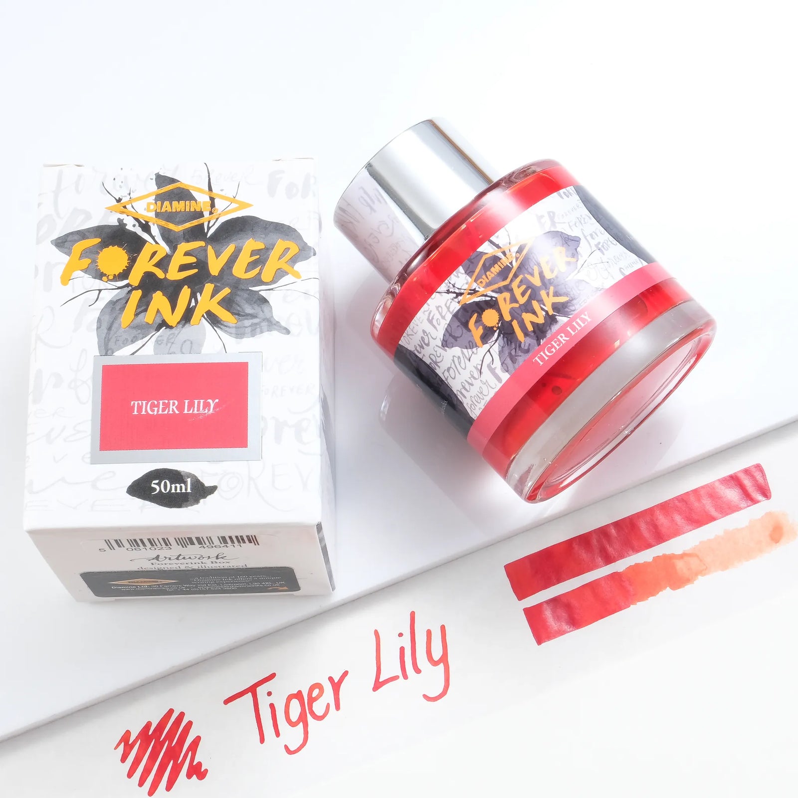Diamine Forever Pigment Fountain Pen Ink - Tiger Lily