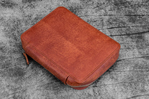 Expansi-Folio Leather Wide A5 Zip Folio - Aged Copper