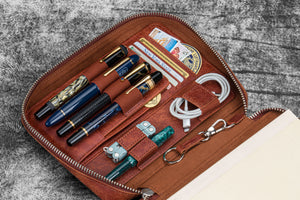 Expansi-Folio Leather Wide A5 Zip Folio - Aged Copper