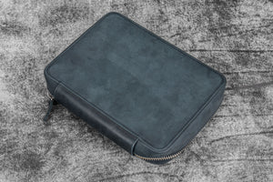 Expansi-Folio Leather Wide A5 Zip Folio - Crazy Horse Graphite