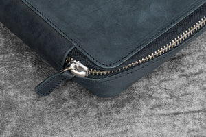 Expansi-Folio Leather Wide A5 Zip Folio - Crazy Horse Graphite
