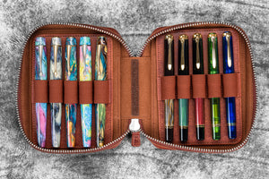 Expansi-Pouch Leather Wide 10 Slots Pen Case - Aged Copper