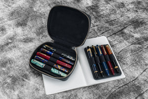 Expansi-Pouch Leather Wide 10 Slots Pen Case - Crazy Horse Graphite
