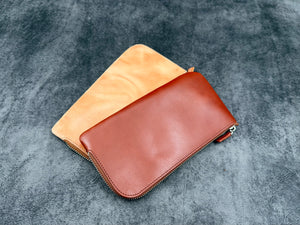 SECONDS Leather Slip-N-Zip 4 Slots Zippered Pen Pouch - Multiple Colors - 2005