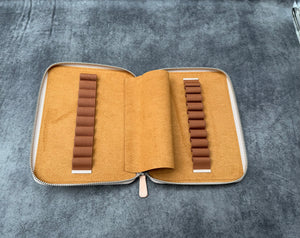 SECONDS Leather Zippered 20 Slots Pen Case - Multiple Colors - 406