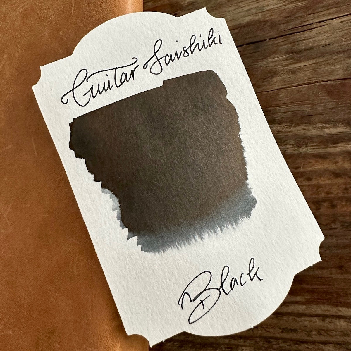 Guitar Saishiki Fountain Pen Ink Black Galen Leather