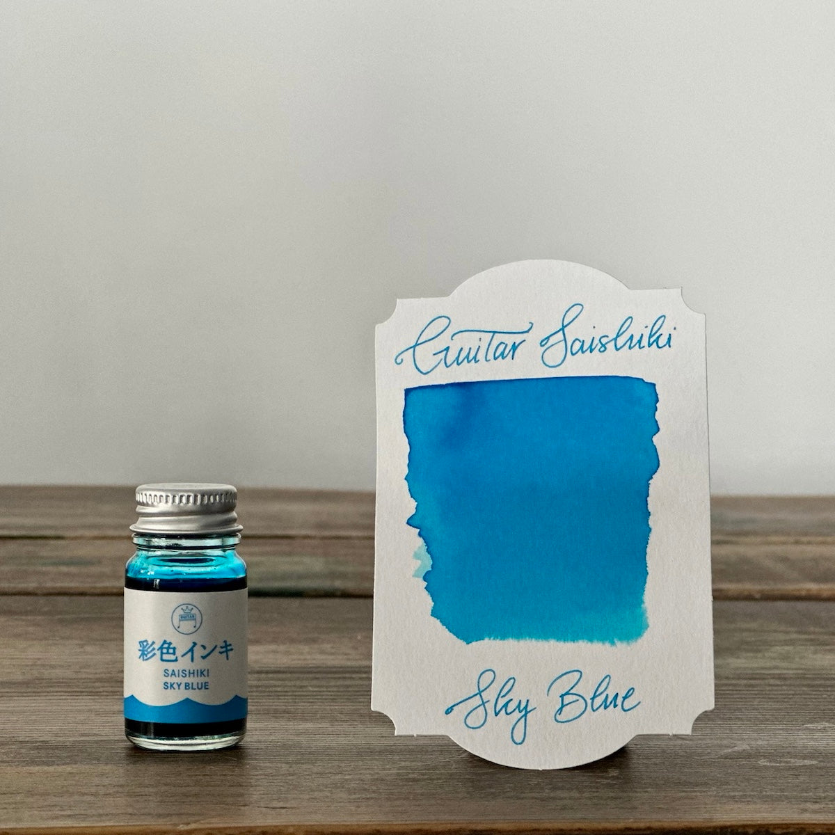 Guitar Saishiki Fountain Pen Ink - Sky Blue - Galen Leather