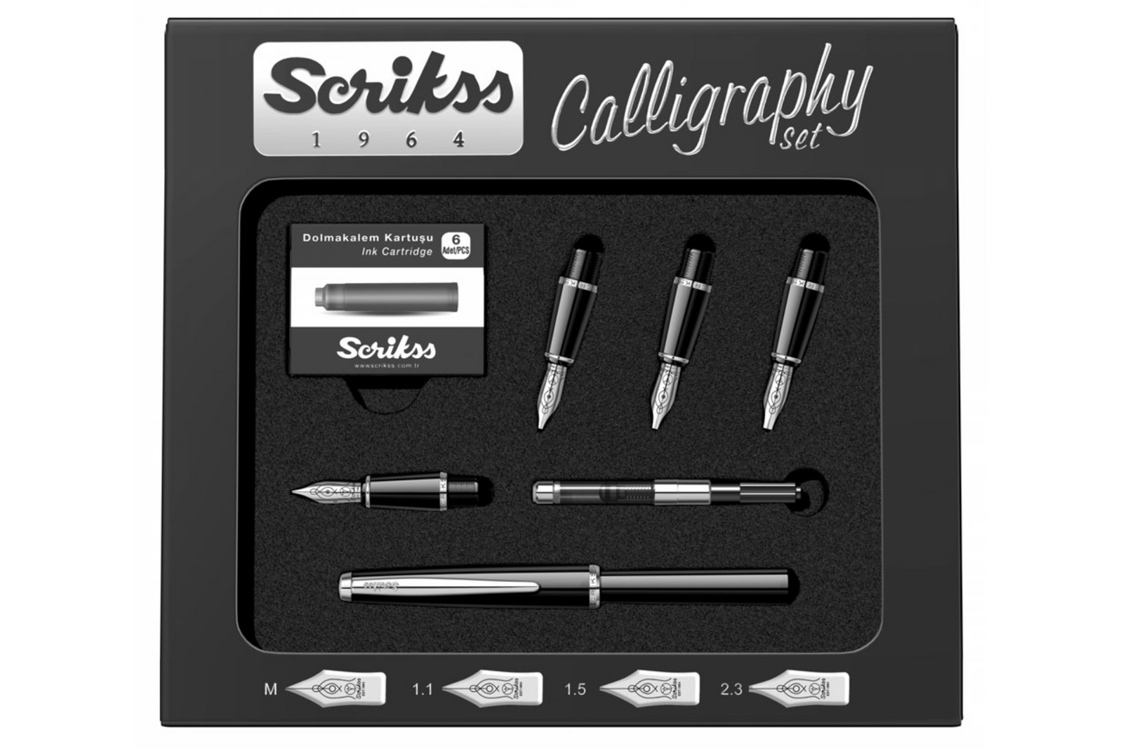 Scrikss Vintage 33 Fountain Pen Calligraphy Set - Black