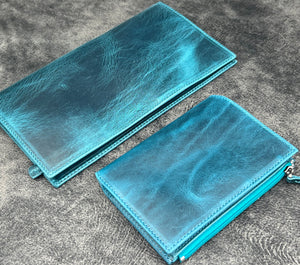 Leather Wallet Insert for Traveler's Notebook - Regular Size - C. H. Ocean Blue