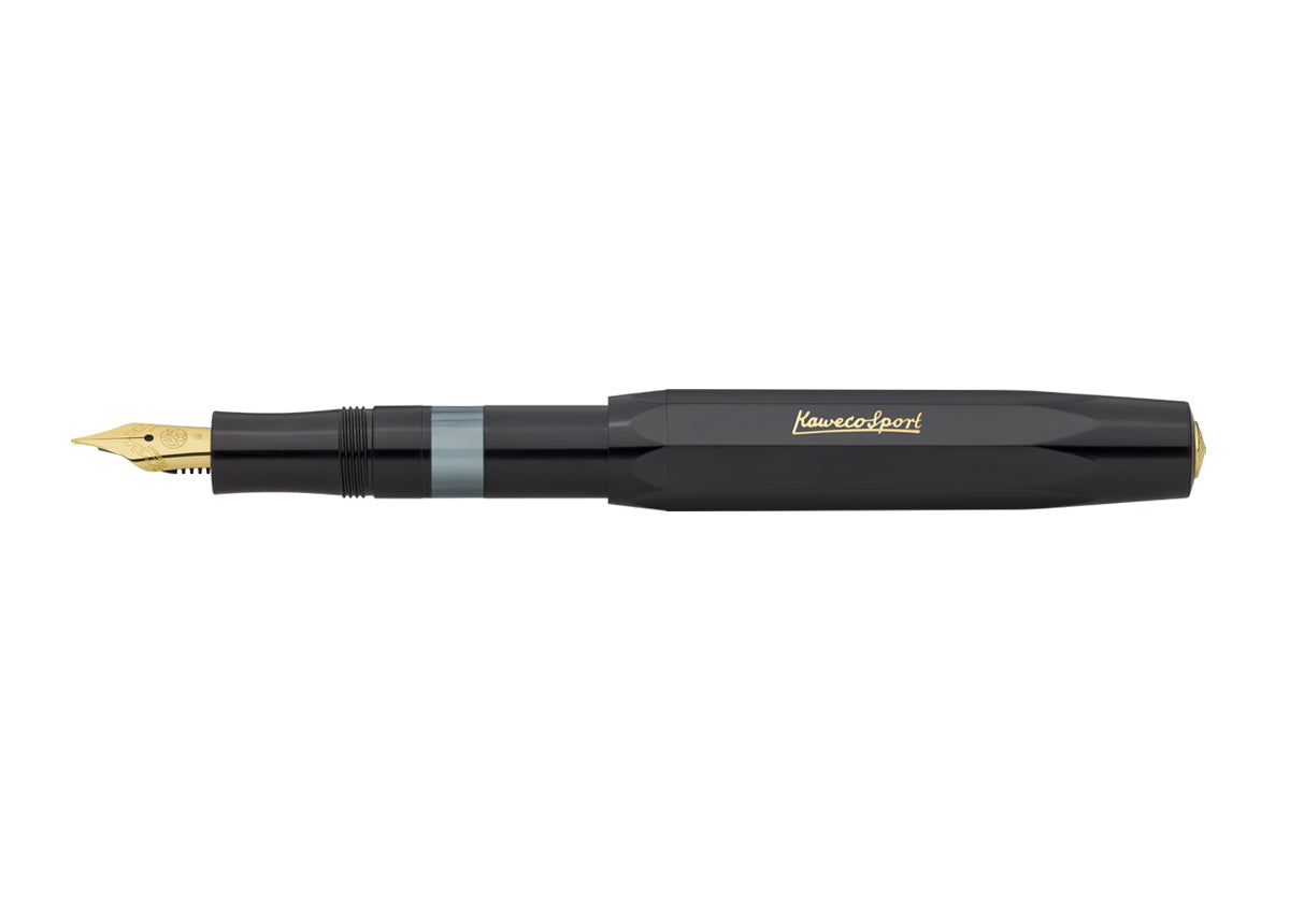 Kaweco Piston Classic Sport Fountain Pen - Black - Galen Leather