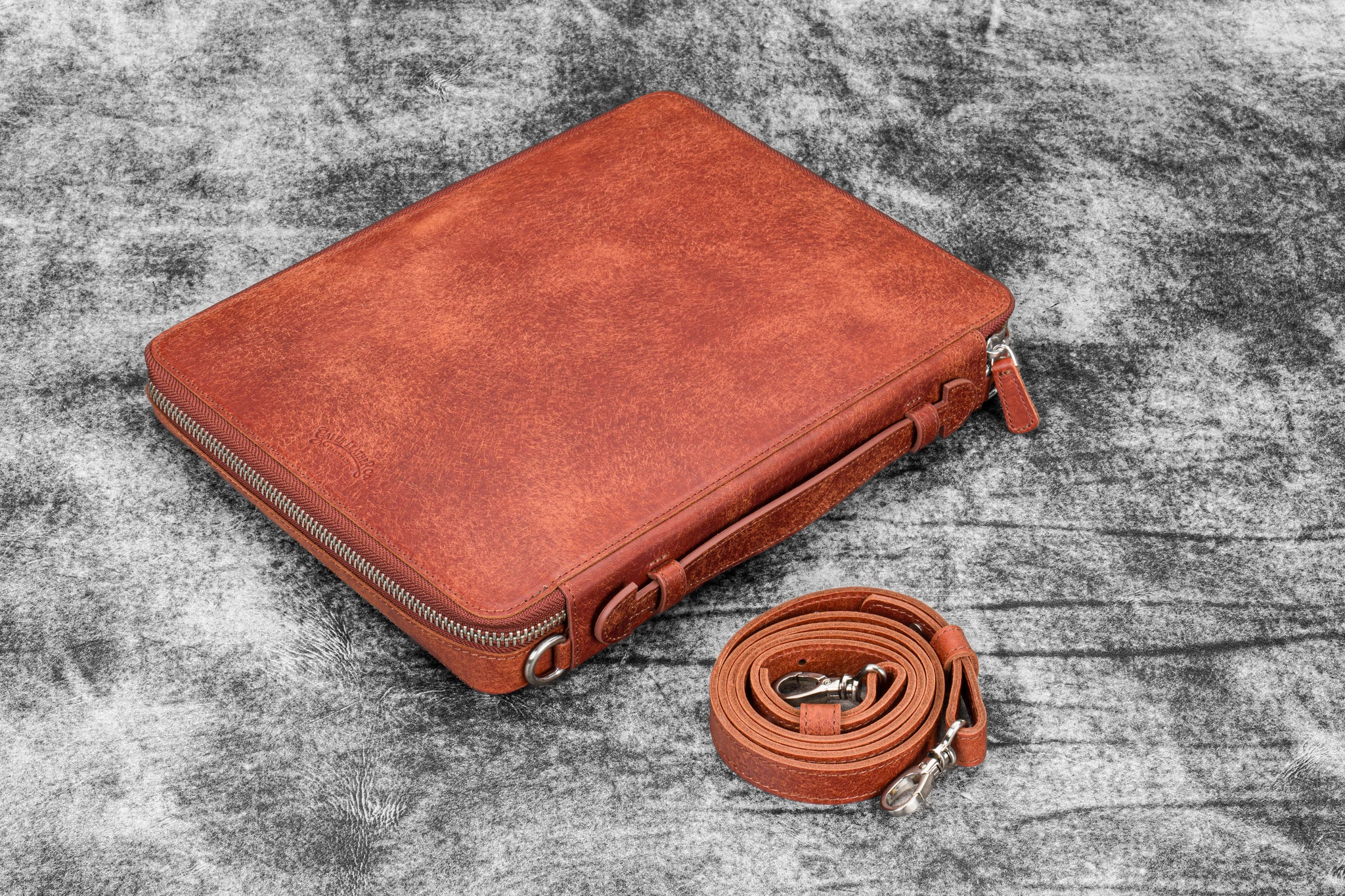 Undyed Leather A4 Compendium Bag | Galen Leather