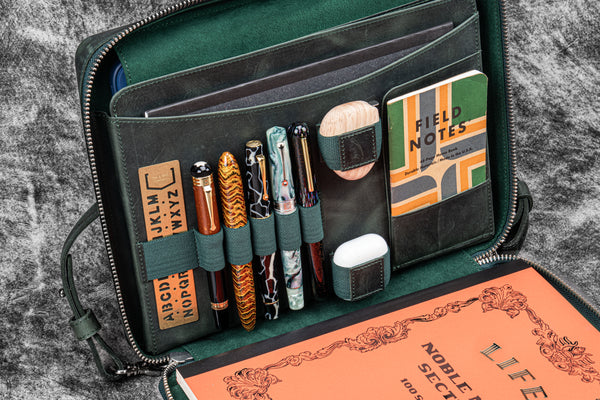 Forest Green A4 / Letter Size Leather Zip Folio | Galen Leather