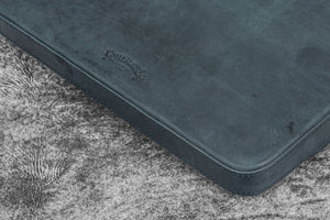 Leather Magnum Opus 12 Slots Hard Pen Case with Removable Pen Tray - Crazy Horse Graphite
