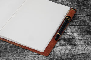 Leather Slim A5 Notebook / Planner Cover - Aged Copper