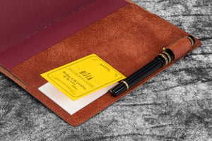 Leather Slim A5 Notebook / Planner Cover - Aged Copper