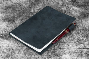 Leather Slim A5 Notebook / Planner Cover - Crazy Horse Graphite