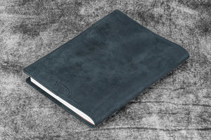 Leather Slim A5 Notebook / Planner Cover - Crazy Horse Graphite
