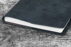 Leather Slim A5 Notebook / Planner Cover - Crazy Horse Graphite
