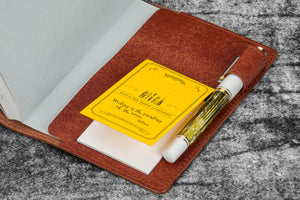 Leather Slim A6 Notebook / Planner Cover - Aged Copper