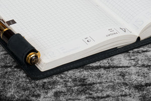 Leather Slim A6 Notebook / Planner Cover - Crazy Horse Graphite
