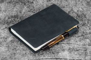 Leather Slim A6 Notebook / Planner Cover - Crazy Horse Graphite