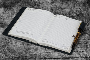 Leather Slim A6 Notebook / Planner Cover - Crazy Horse Graphite