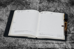 Leather Slim A6 Notebook / Planner Cover - Crazy Horse Graphite
